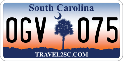 SC license plate OGV075