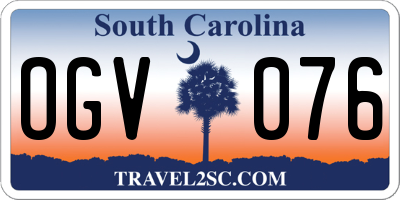 SC license plate OGV076