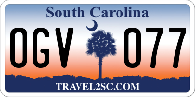 SC license plate OGV077