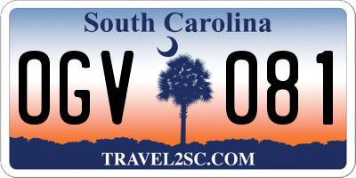 SC license plate OGV081