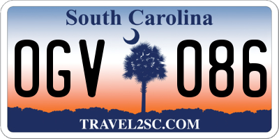 SC license plate OGV086