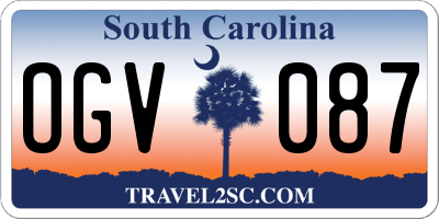SC license plate OGV087