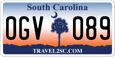 SC license plate OGV089