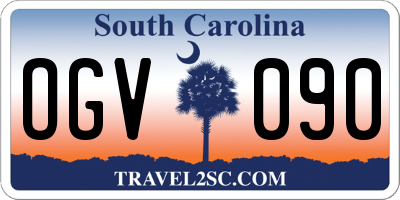 SC license plate OGV090