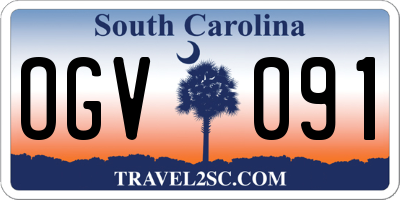 SC license plate OGV091