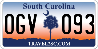 SC license plate OGV093