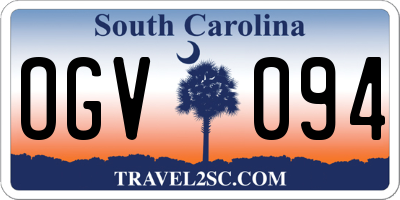 SC license plate OGV094