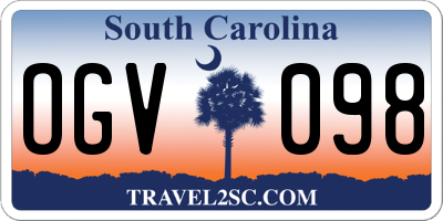 SC license plate OGV098