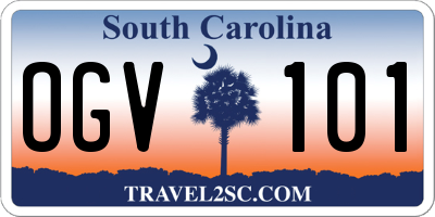 SC license plate OGV101