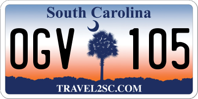 SC license plate OGV105