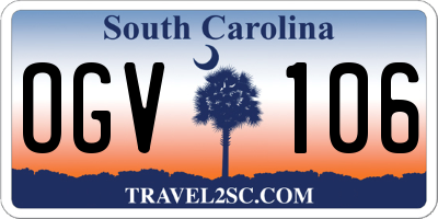 SC license plate OGV106