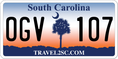 SC license plate OGV107