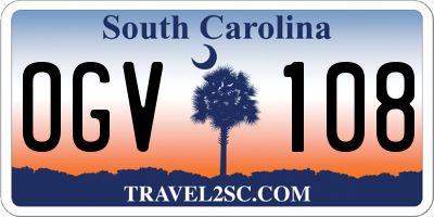SC license plate OGV108
