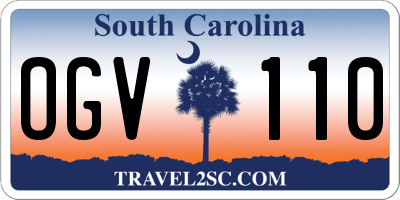 SC license plate OGV110