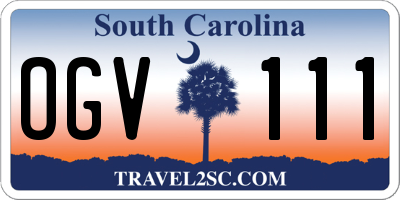 SC license plate OGV111
