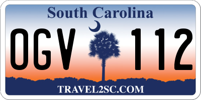 SC license plate OGV112