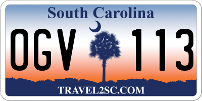 SC license plate OGV113