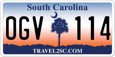 SC license plate OGV114