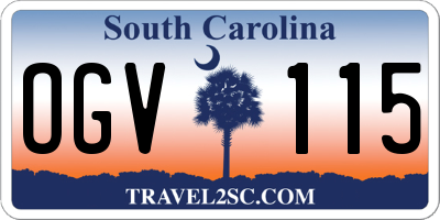 SC license plate OGV115