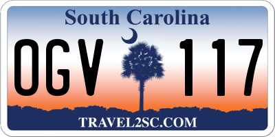 SC license plate OGV117