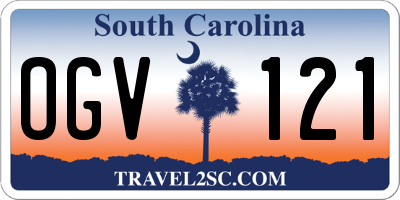SC license plate OGV121