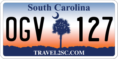 SC license plate OGV127