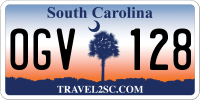 SC license plate OGV128