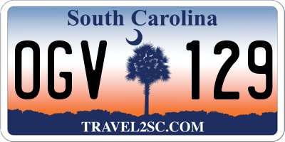 SC license plate OGV129