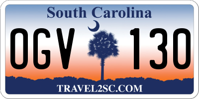 SC license plate OGV130
