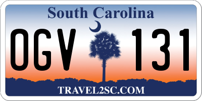 SC license plate OGV131