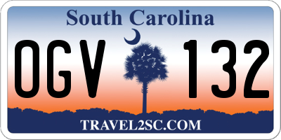 SC license plate OGV132