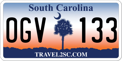 SC license plate OGV133