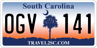 SC license plate OGV141