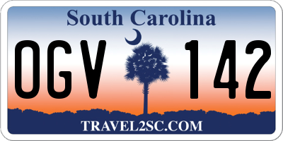 SC license plate OGV142