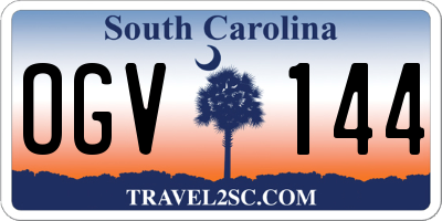 SC license plate OGV144