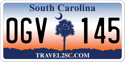 SC license plate OGV145