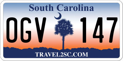 SC license plate OGV147