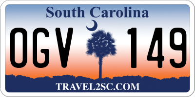 SC license plate OGV149