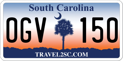 SC license plate OGV150