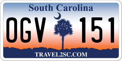 SC license plate OGV151