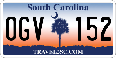 SC license plate OGV152