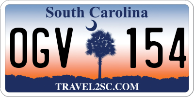 SC license plate OGV154