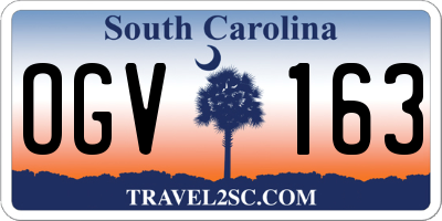 SC license plate OGV163