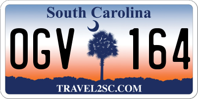 SC license plate OGV164