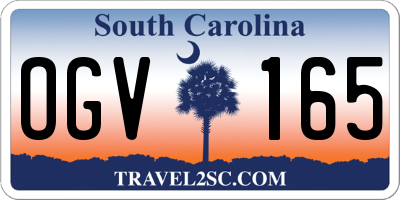 SC license plate OGV165