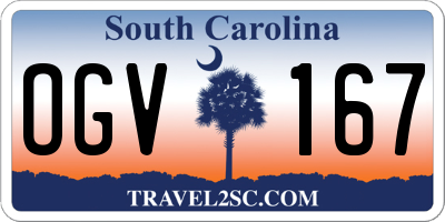 SC license plate OGV167