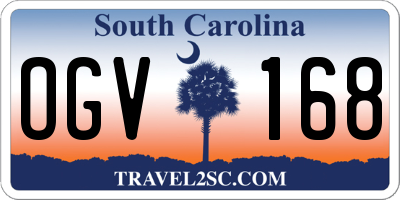 SC license plate OGV168