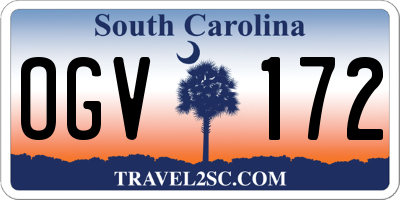 SC license plate OGV172