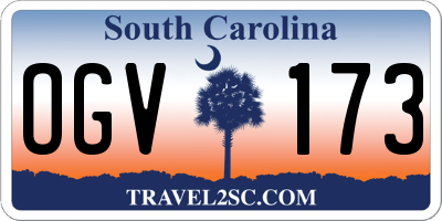 SC license plate OGV173