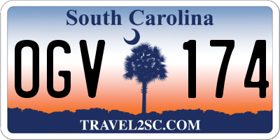 SC license plate OGV174